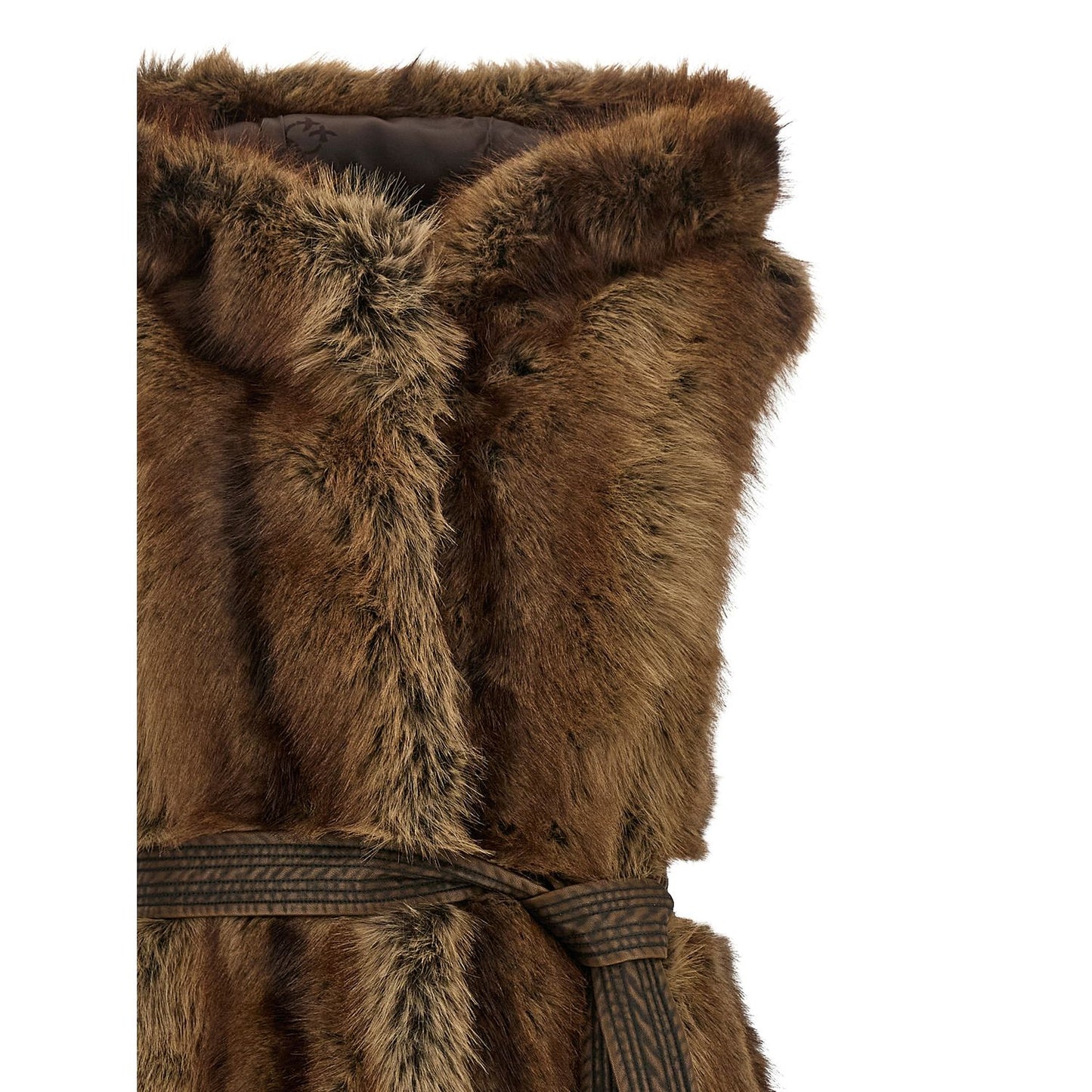 PINKO Brown Polyester Sleeveless Jacket