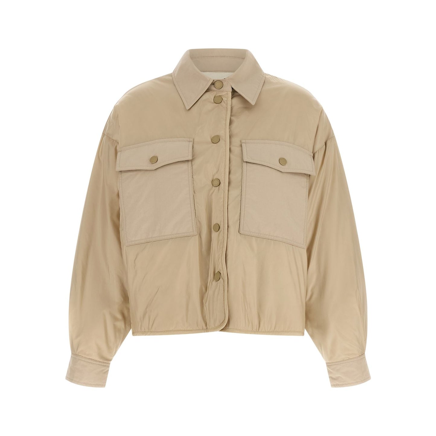 Max Mara Beige Polyester Full-Length Jacket