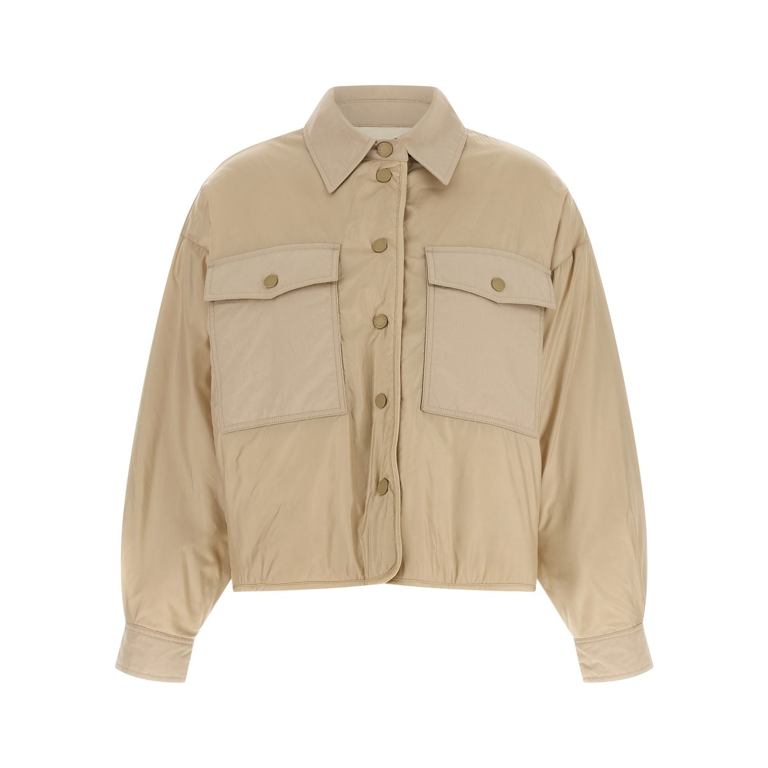 Max Mara Beige Polyester Full-Length Jacket