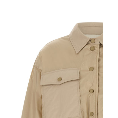Max Mara Beige Polyester Full-Length Jacket