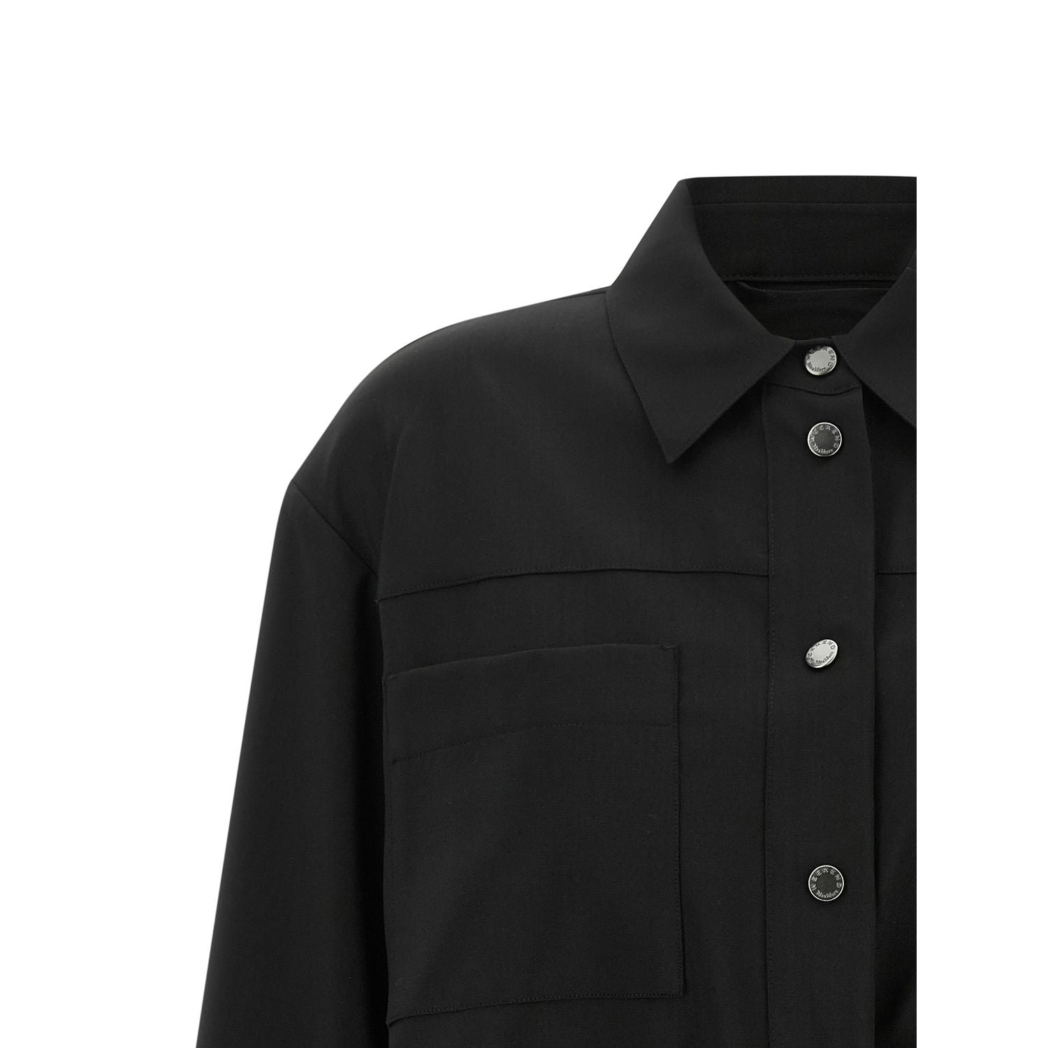 Max Mara Black Wool Full-Length Jacket