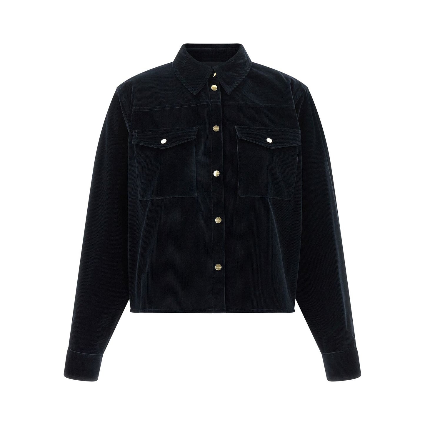 Max Mara Blue Cotton Full-Length Jacket