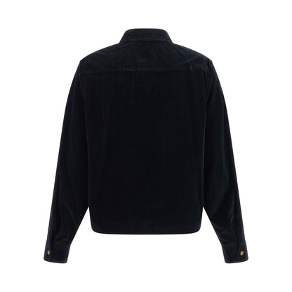 Max Mara Blue Cotton Full-Length Jacket