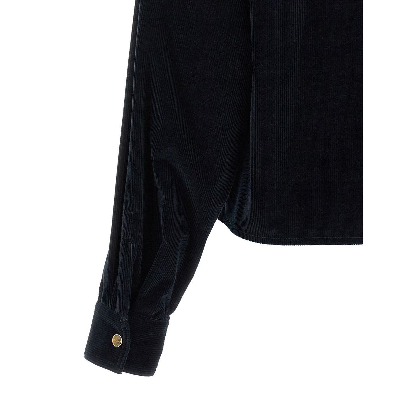 Max Mara Blue Cotton Full-Length Jacket