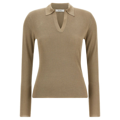 Max Mara Beige Silk Cardigan