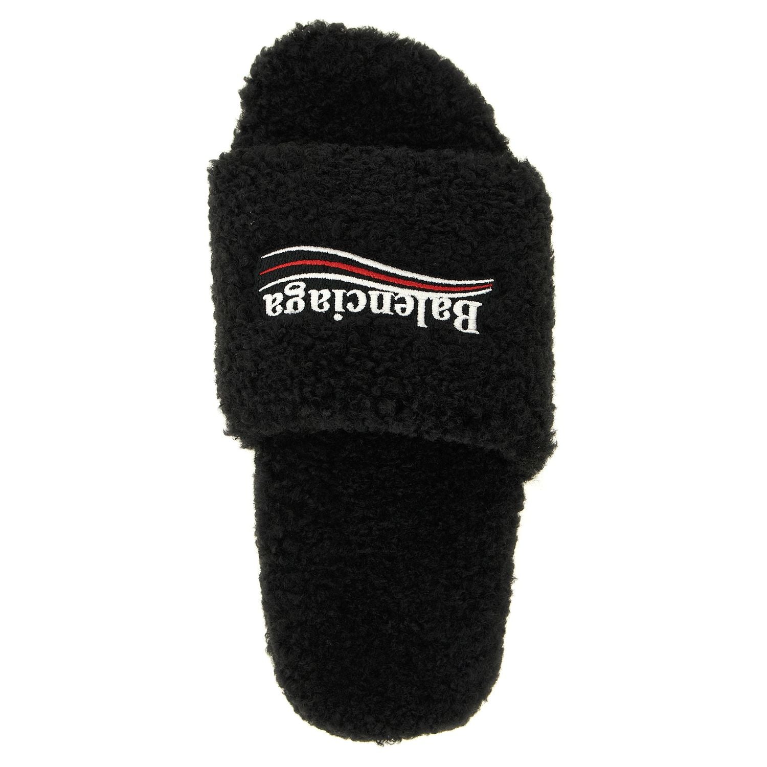 Balenciaga Black Polyester Slides