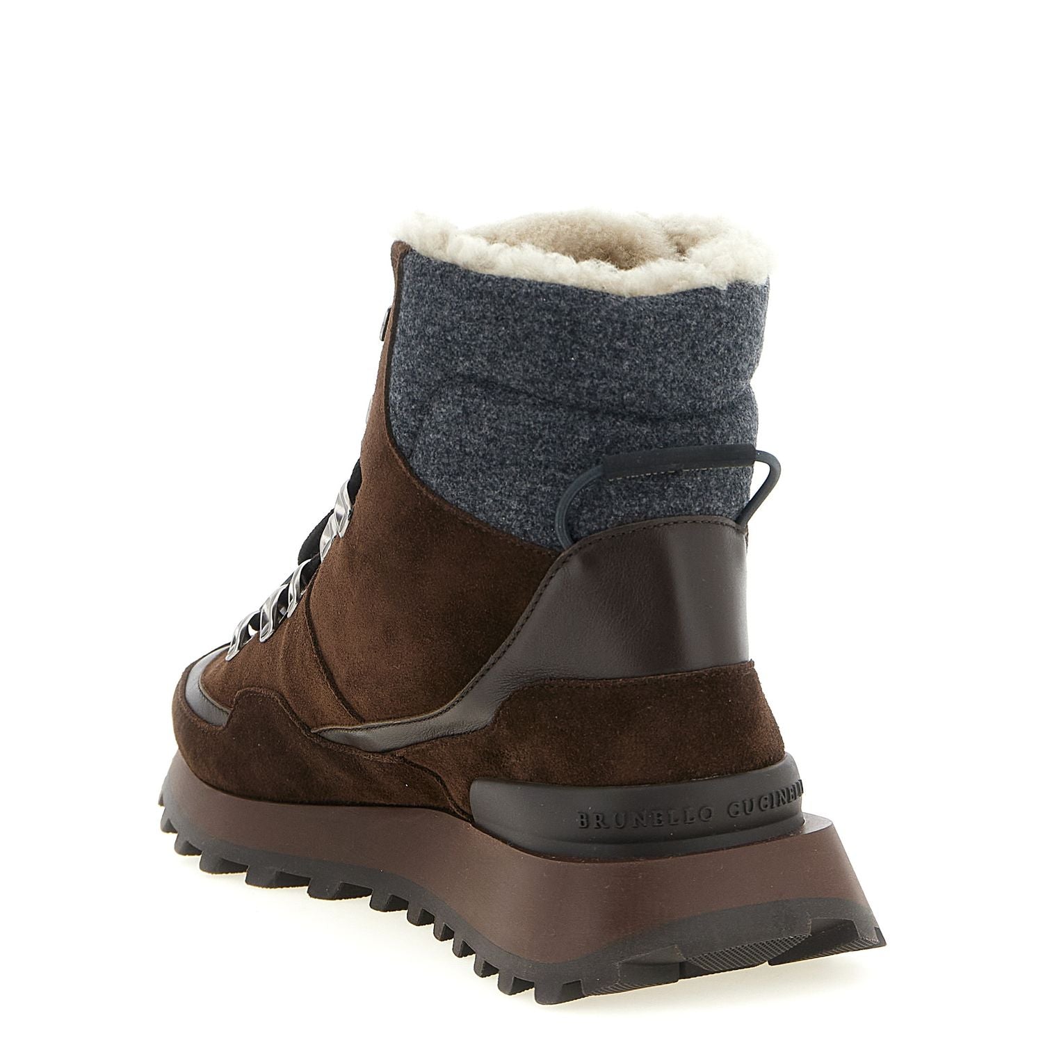 Brunello Cucinelli Brown Calfskin Ankle Boots