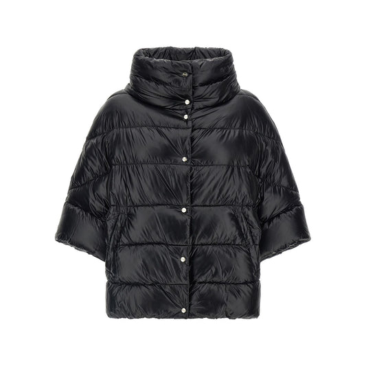 Herno Black Polyamide Coat