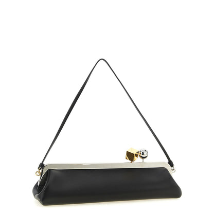 Jacquemus Black Lamb Leather La Pochette Salon Clutch Bag