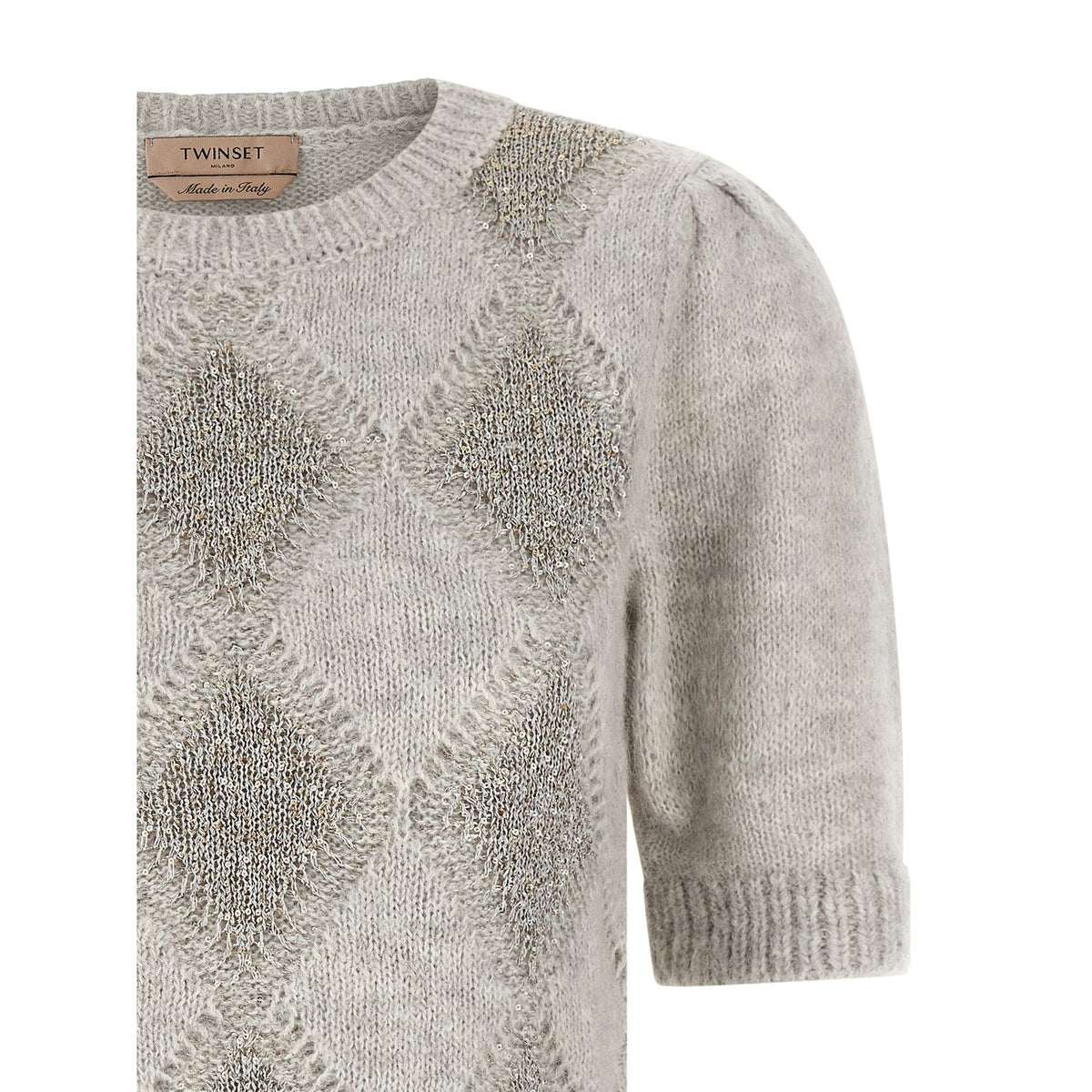 Twinset Gray Marabou Cardigan