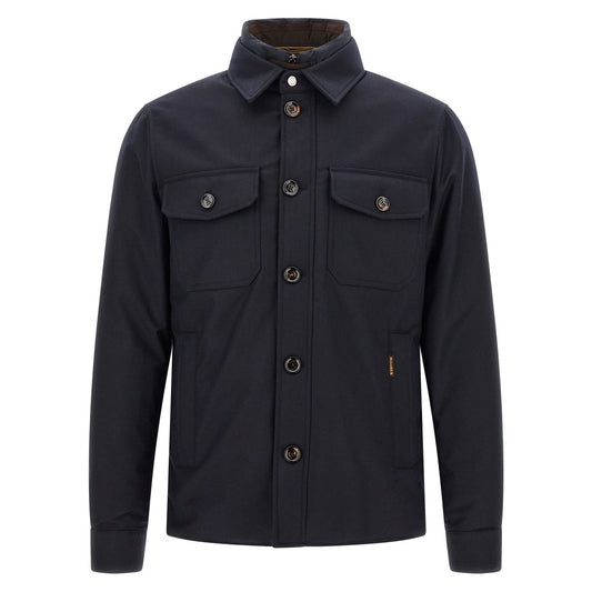 MooRER Blue Wool Full-Length Jacket