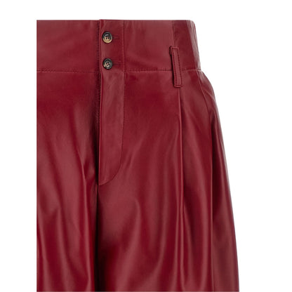 Alberta Ferretti Red Leather Pants
