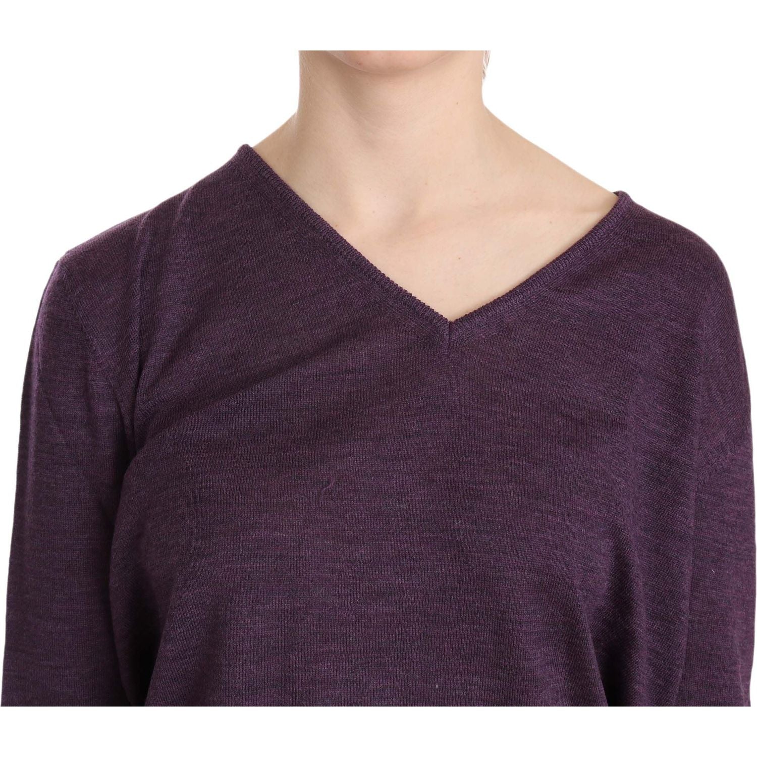 BYBLOS Purple V-neck Long Sleeve Pullover Top