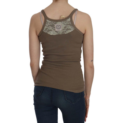PINK MEMORIES Brown Sleeveless Spaghetti Strap Top