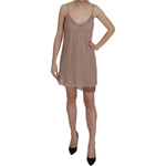 PINK MEMORIES Beige Spaghetti Strap A-line Mini Cotton Dress Dresses