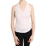 GF Ferre White Halter Cotton Sleeveless Casual Tank Top Blouse TSH3418-38