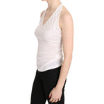 GF Ferre White Halter Cotton Sleeveless Casual Tank Top Blouse TSH3418-38