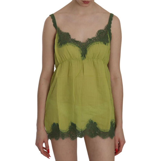PINK MEMORIES Green Lace Spaghetti Strap Tank Top Blouse TSH3456-44