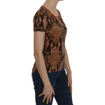 Just Cavalli Snake Skin Print Short Sleeve Top T-shirt