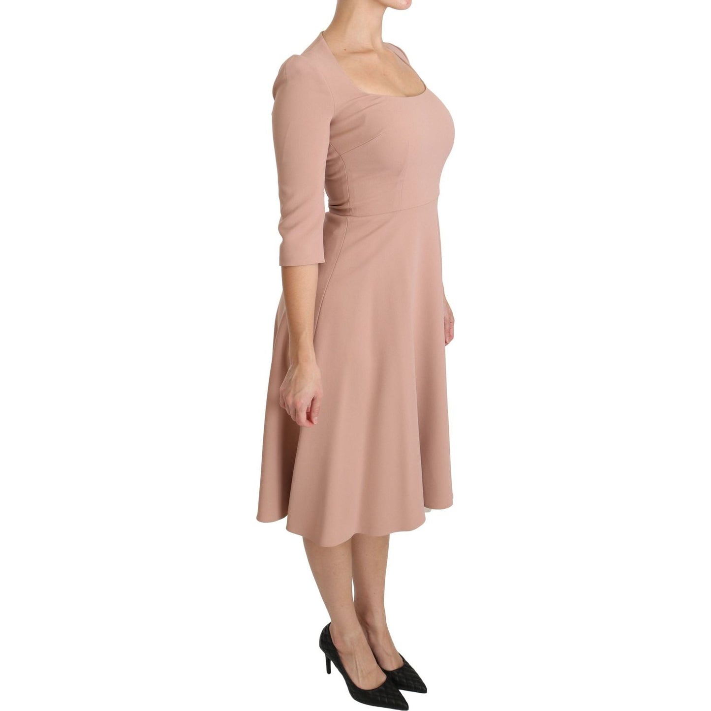 Dolce & Gabbana Pink 3/4 Sleeves A-line Viscose Dress