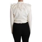Dolce & Gabbana White Double Breasted Coat Wool Jacket