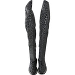 Dolce & Gabbana Gray Leopard High Top Sneakers Booties Shoes