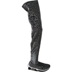 Dolce & Gabbana Gray Leopard High Top Sneakers Booties Shoes