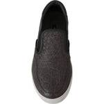 Dolce & Gabbana Gray Leather Flat Caiman Mens Loafers Shoes