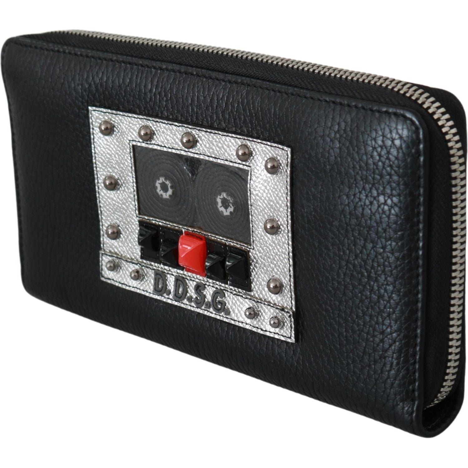 Dolce & Gabbana Black Mens Zipper Continental Purse 100% Leather Wallet