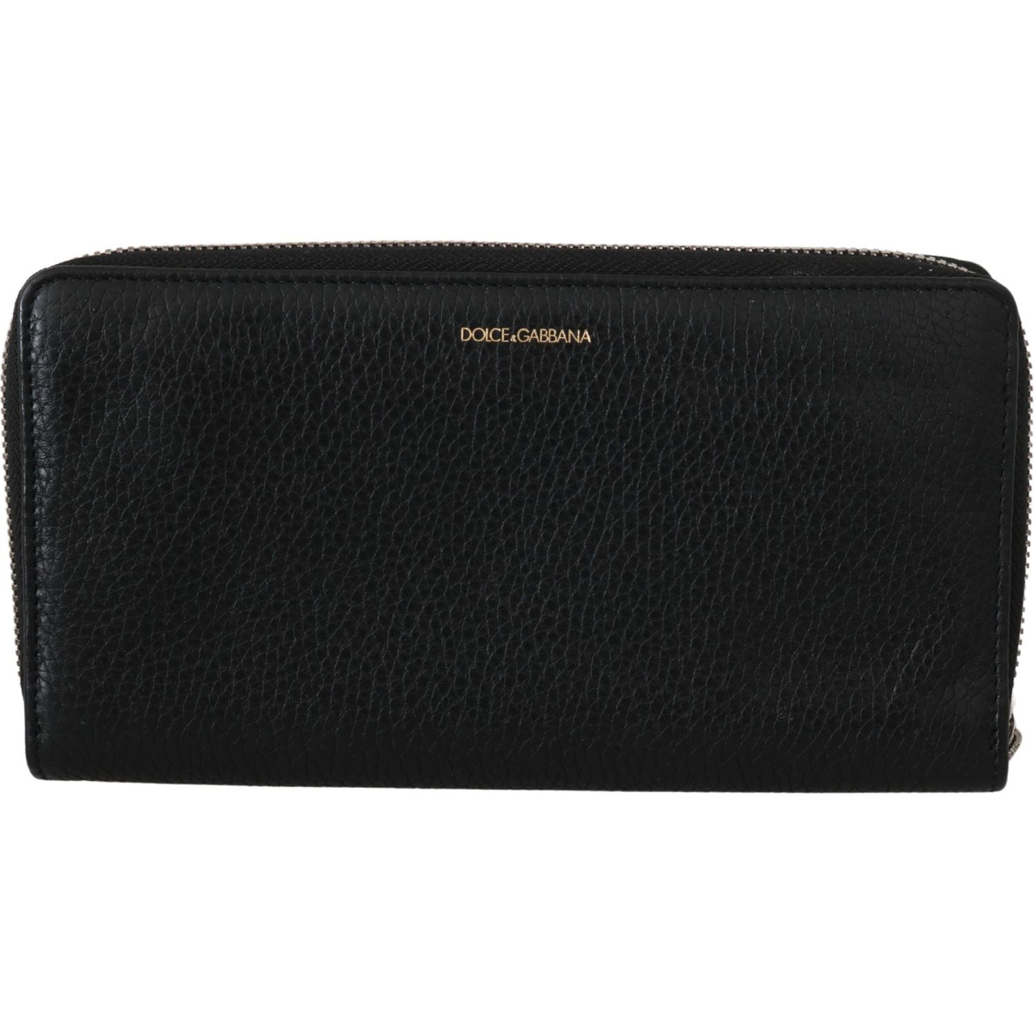 Dolce & Gabbana Black Mens Zipper Continental Purse 100% Leather Wallet