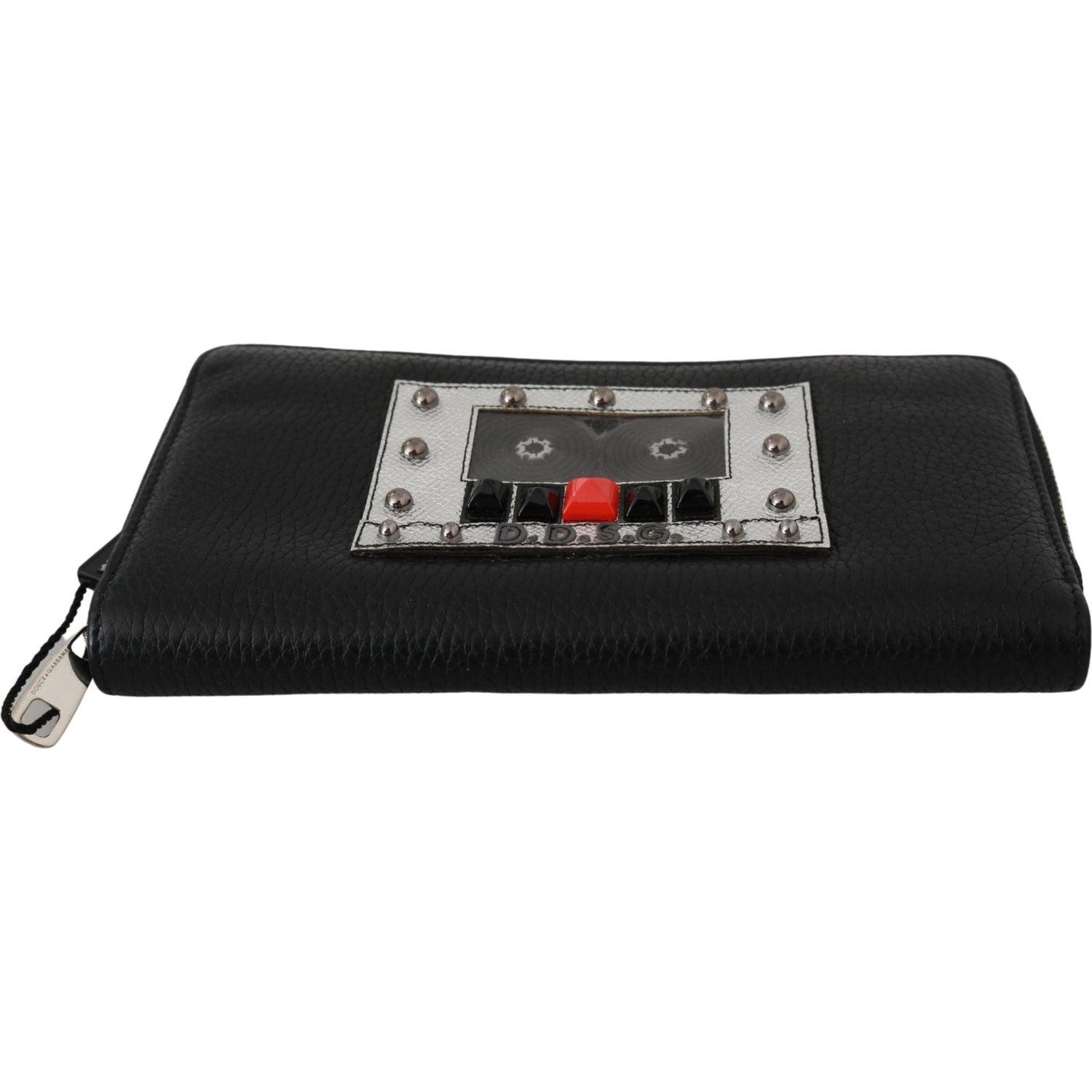 Dolce & Gabbana Black Mens Zipper Continental Purse 100% Leather Wallet