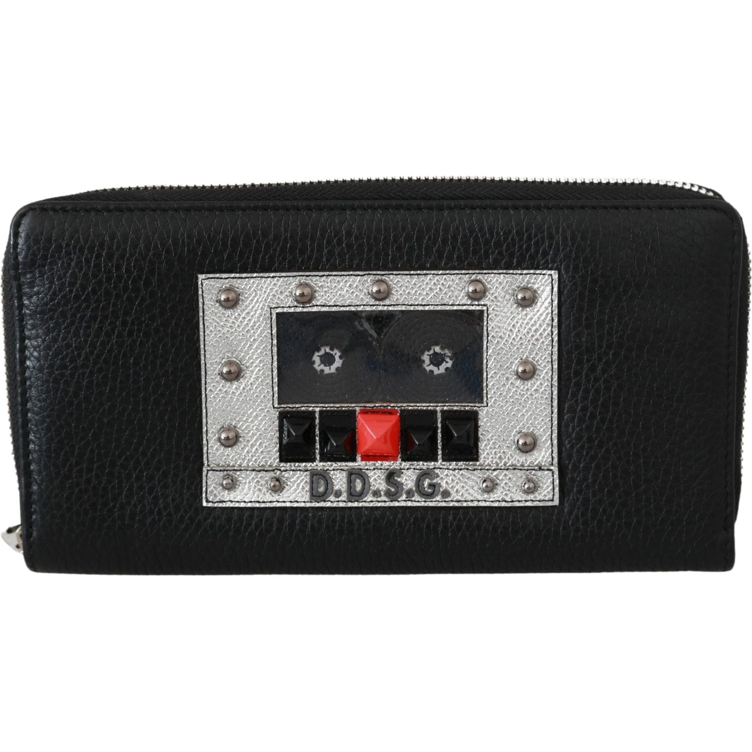 Dolce & Gabbana Black Mens Zipper Continental Purse 100% Leather Wallet