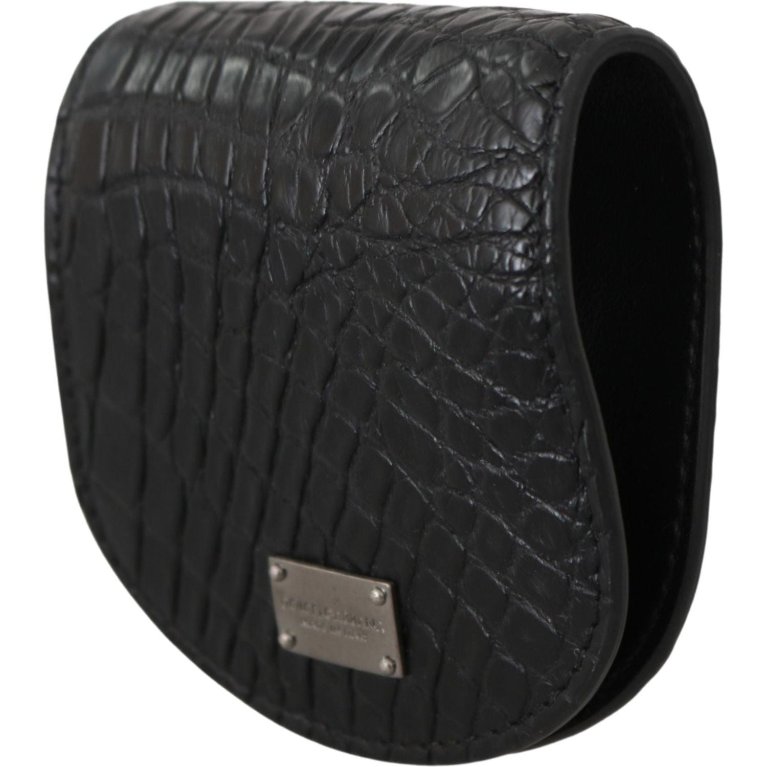 Dolce & Gabbana Black Exotic Skin Pocket Condom Case Holder