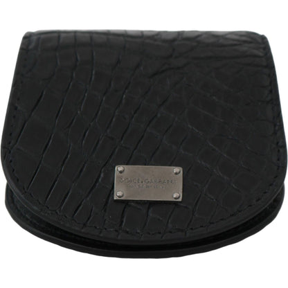 Dolce & Gabbana Black Exotic Skin Pocket Condom Case Holder Condom Case