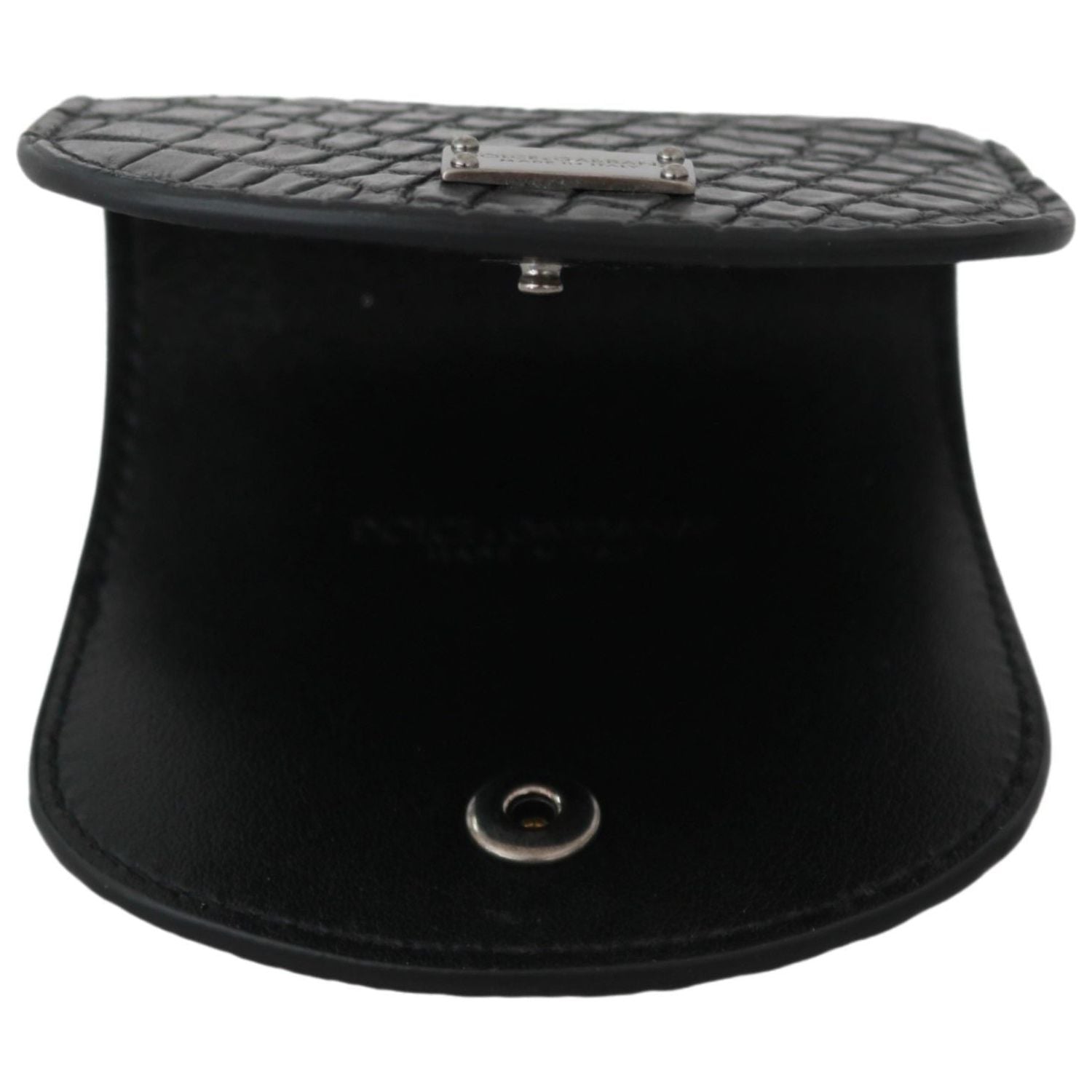 Dolce & Gabbana Black Exotic Skin Pocket Condom Case Holder