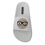Dolce & Gabbana White Leather #dgfamily Slides Shoes Sandals