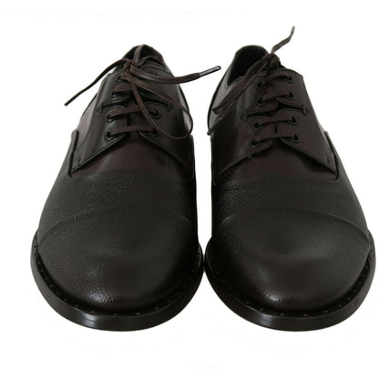 Dolce & Gabbana Brown Leather Laceups Dress Mens Shoes