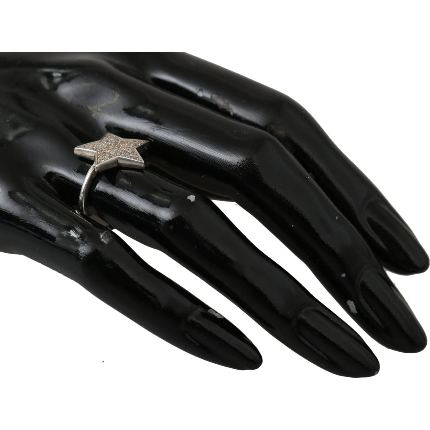 Nialaya Silver Womens Clear CZ Star 925 Ring Ring