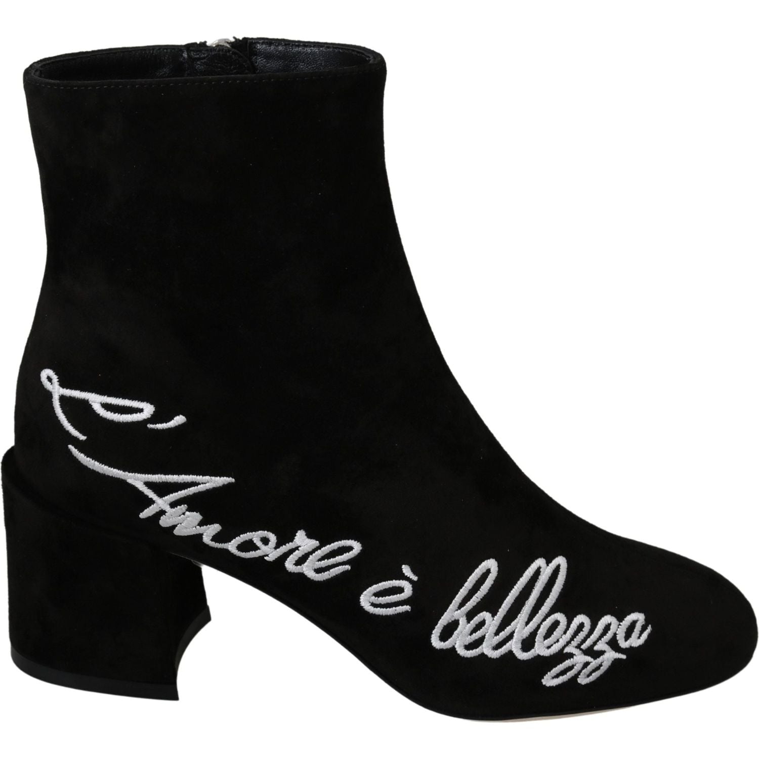 Dolce & Gabbana Black Suede L'Amore E'Bellezza Boots Shoes