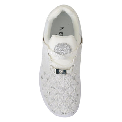 Philipp Plein White Polyester Casual Sneakers Shoes