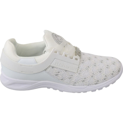 Philipp Plein White Polyester Casual Sneakers Shoes