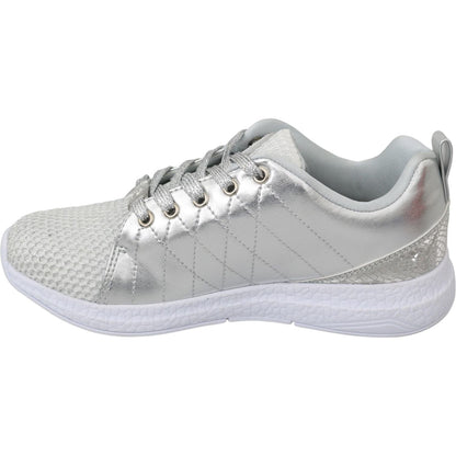Philipp Plein Gisella Silver Polyester Sneakers Shoes