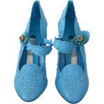 Dolce & Gabbana Enchanting Crystal Cinderella Pumps Dolce & Gabbana Steel Blue
