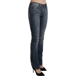 Ermanno Scervino Blue Washed Mid Waist Skinny Denim Jeans