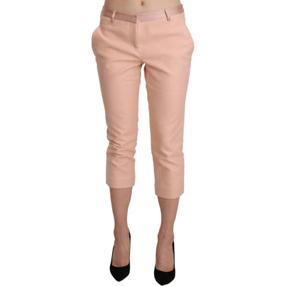 Ermanno Scervino Pink Low Waist Skinny Cropped Capri Pants