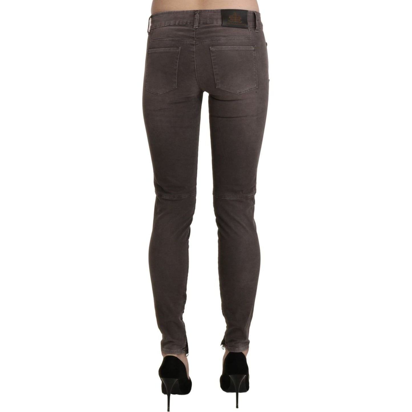Ermanno Scervino Brown Low Waist Skinny Slim Trouser Cotton Jeans
