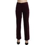BENCIVENGA Purple Suede High Waist Straight Trouser Pants