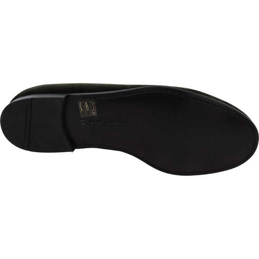 Dolce & Gabbana Green Velvet Slip On Mens Loafers Shoes MV3713-39