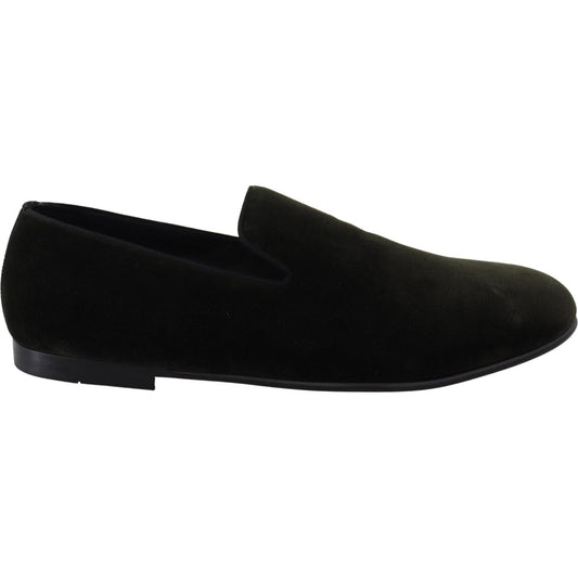 Dolce & Gabbana Green Velvet Slip On Mens Loafers Shoes MV3713-39
