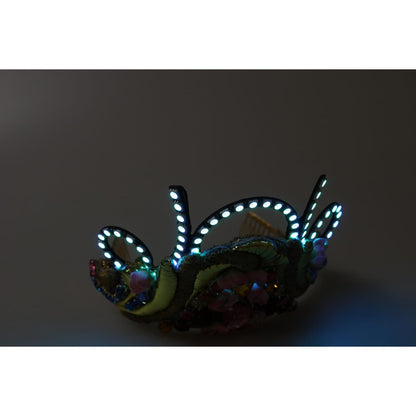 Dolce & Gabbana Gold Brass Floral Crystals LED Lights Crown Tiara Diadem Diadem